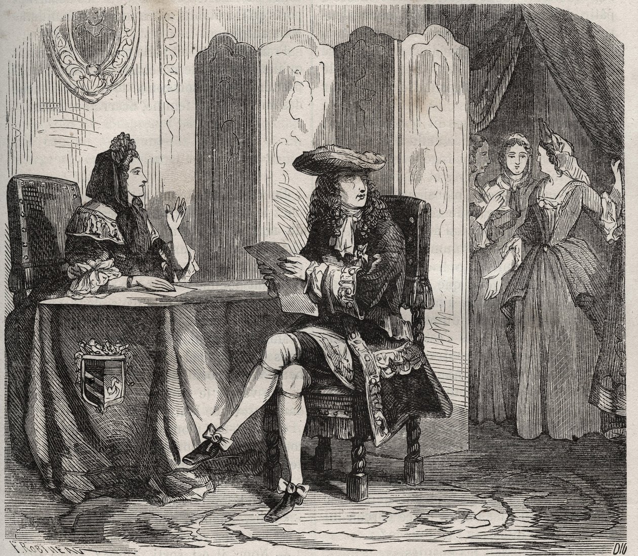 الملك لويس الرابع عشر (1638-1715) وزوجته مركيز مينتانتون (فرانسواز ديوبيني أو مدام دي مينتينون) بواسطة المدرسة الفرنسية