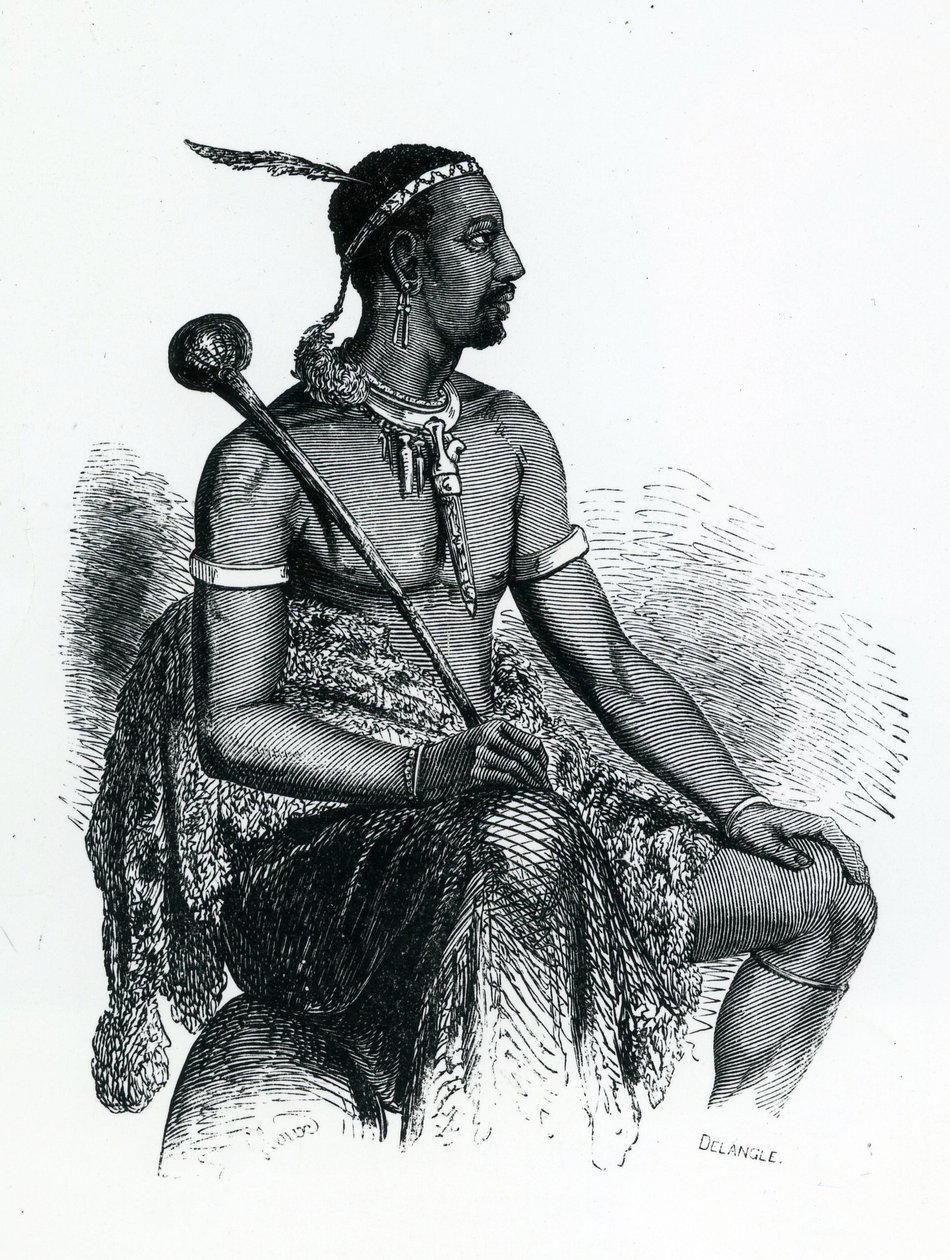 الملك موشوشو الأول (1786-1870) 1833 (نقش) بواسطة المدرسة الفرنسية