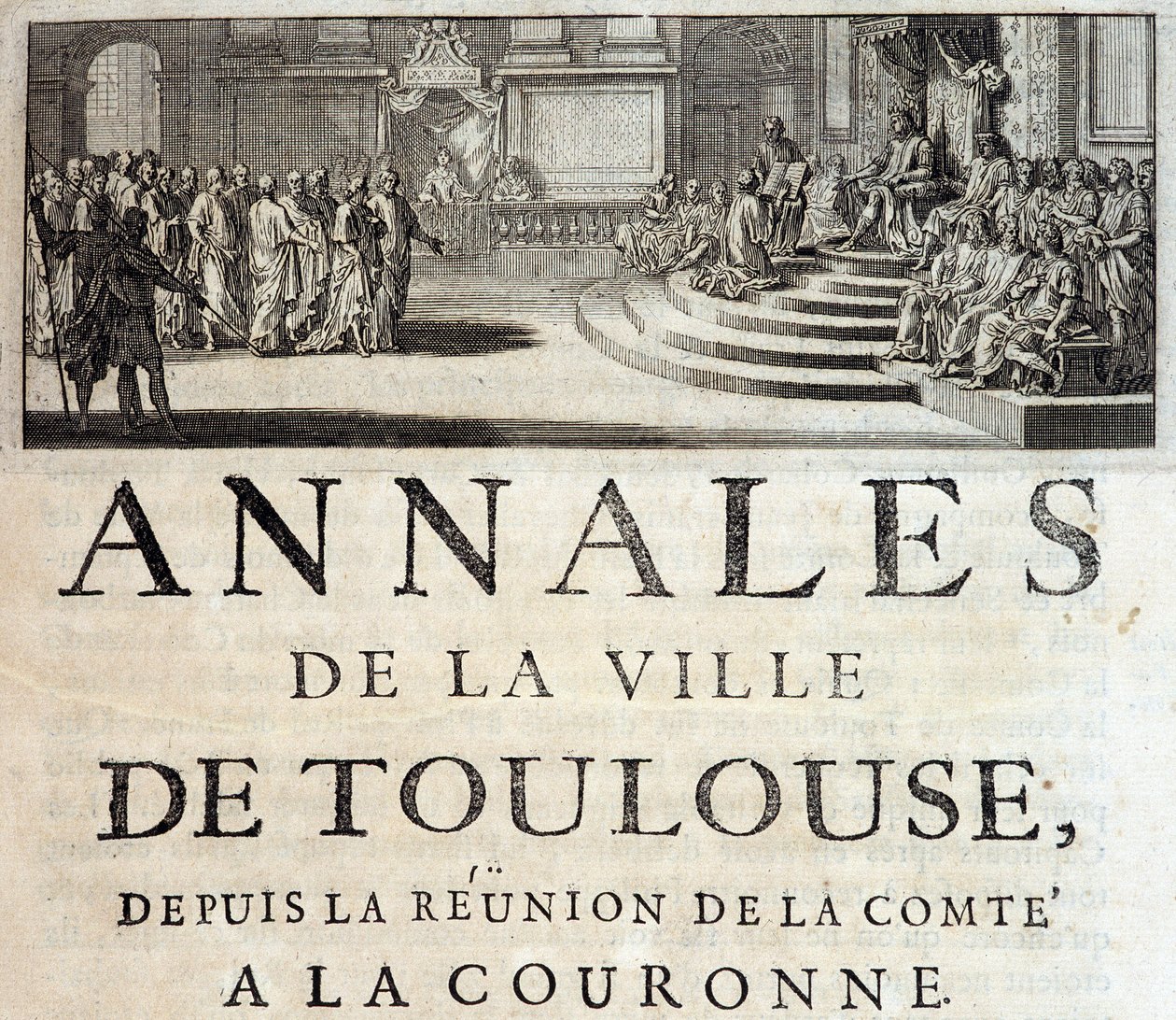 الملك فيليب هاردي في تولوز عام 1272 في "Annales de la ville de Toulouse" بواسطة Germain de Lafaille ، تولوز بواسطة المدرسة الفرنسية