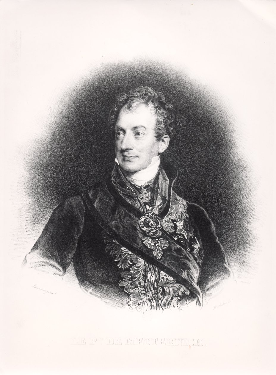 Klemens Wenzel Nepomuk Lothar (1773-1859) أمير مترنيخ-وينيبرغ ، c.1815 بواسطة المدرسة الفرنسية