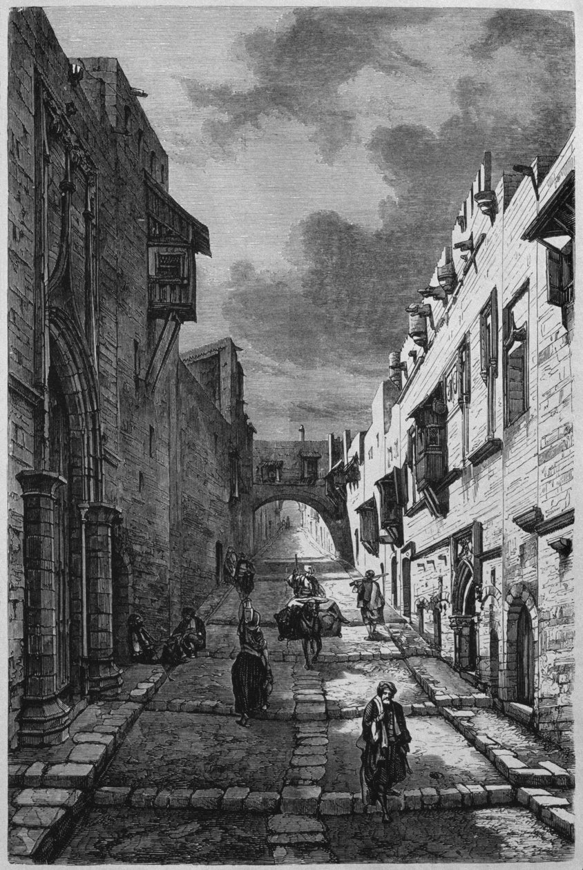 شارع الفرسان في رودس ، من سوريا اليوم. رحلات إلى فينيسيا لبنان وجودي. 1875-1880 من لويس تشارلز إميل لورت ، 1884 (النقش وزن الجسم) بواسطة المدرسة الفرنسية
