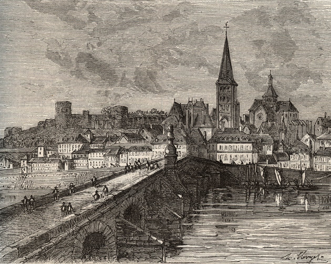 La Charite sur Loire - La Charite-sur-Loire - Nievre ، في منطقة بورغوندي - نقش في "France illustree: الجغرافيا والتاريخ والإدارة الإحصائية" بقلم V.-A. الشعير براون. 1884 بواسطة المدرسة الفرنسية