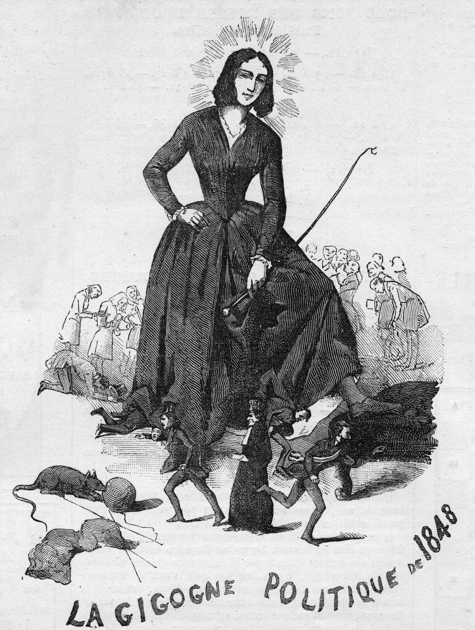 La Gigogne politique de 1848 (George Sand (Aurore Dupin، Baronne Dudevant) (1804-1876) كاتب فرنسي). بواسطة المدرسة الفرنسية