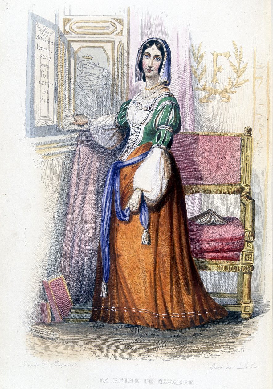 La Reine de Navarre (Margarita?) - in “” Le Plutarque francais””, ed. Mennechet بواسطة المدرسة الفرنسية