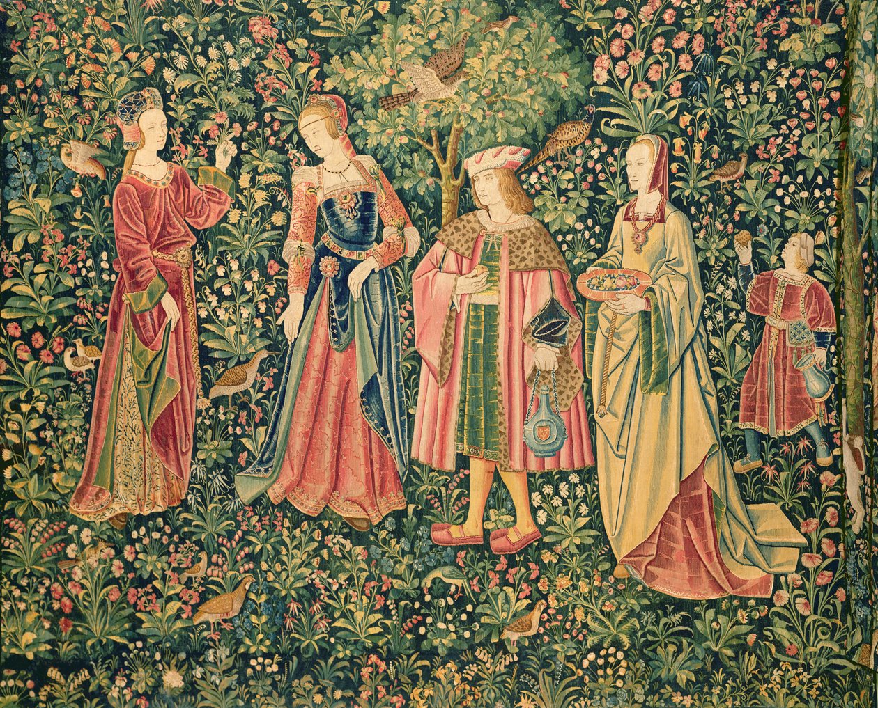 La Vie Seigneuriale: The Promenade ، Loire Workshop ، c.1500 بواسطة المدرسة الفرنسية