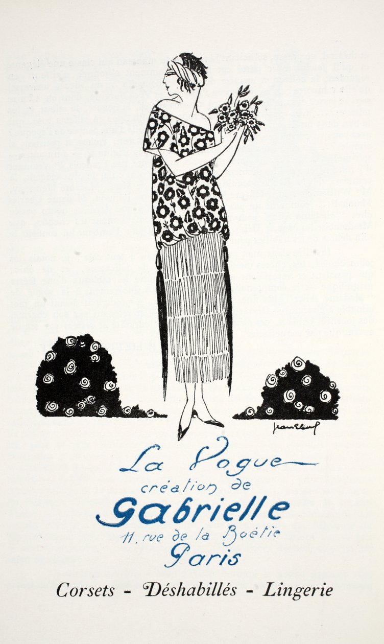تصميم La Vogue de Gabrielle (استنسل) بواسطة المدرسة الفرنسية