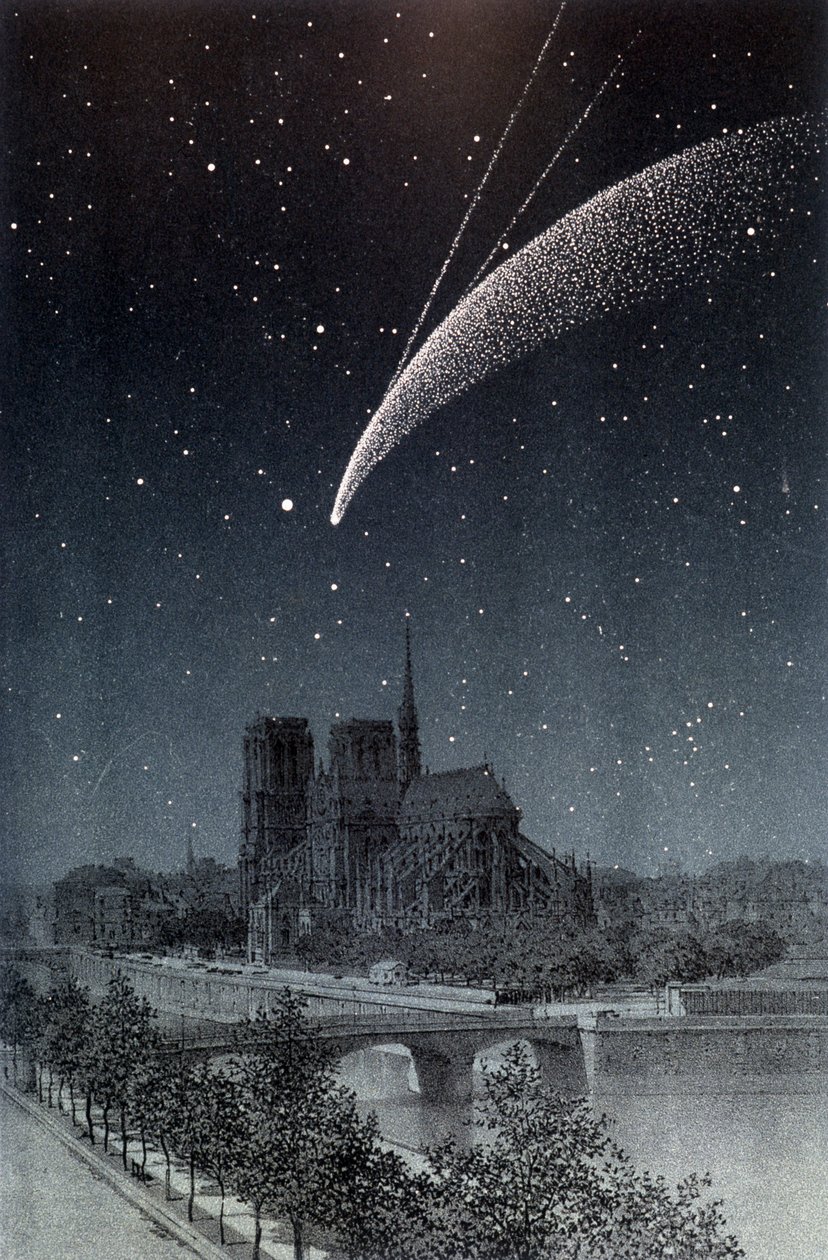 La comet de Donati ، شوهد في باريس 1858/4/10 - في "" Le Ciel "لأميدي Guillemin ، Hachette ، باريس بواسطة المدرسة الفرنسية