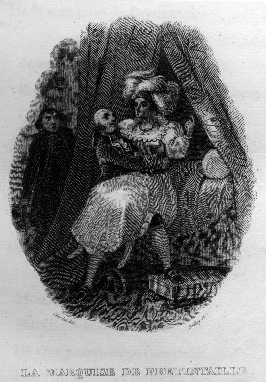 La marquise de pretintaille Chanson de Beranger في "" Oeuvres Completees "(1834) من تأليف Pierre Jean de Beranger (1780-1857) ، الشاعر وكاتب الأغاني الفرنسي. بواسطة المدرسة الفرنسية