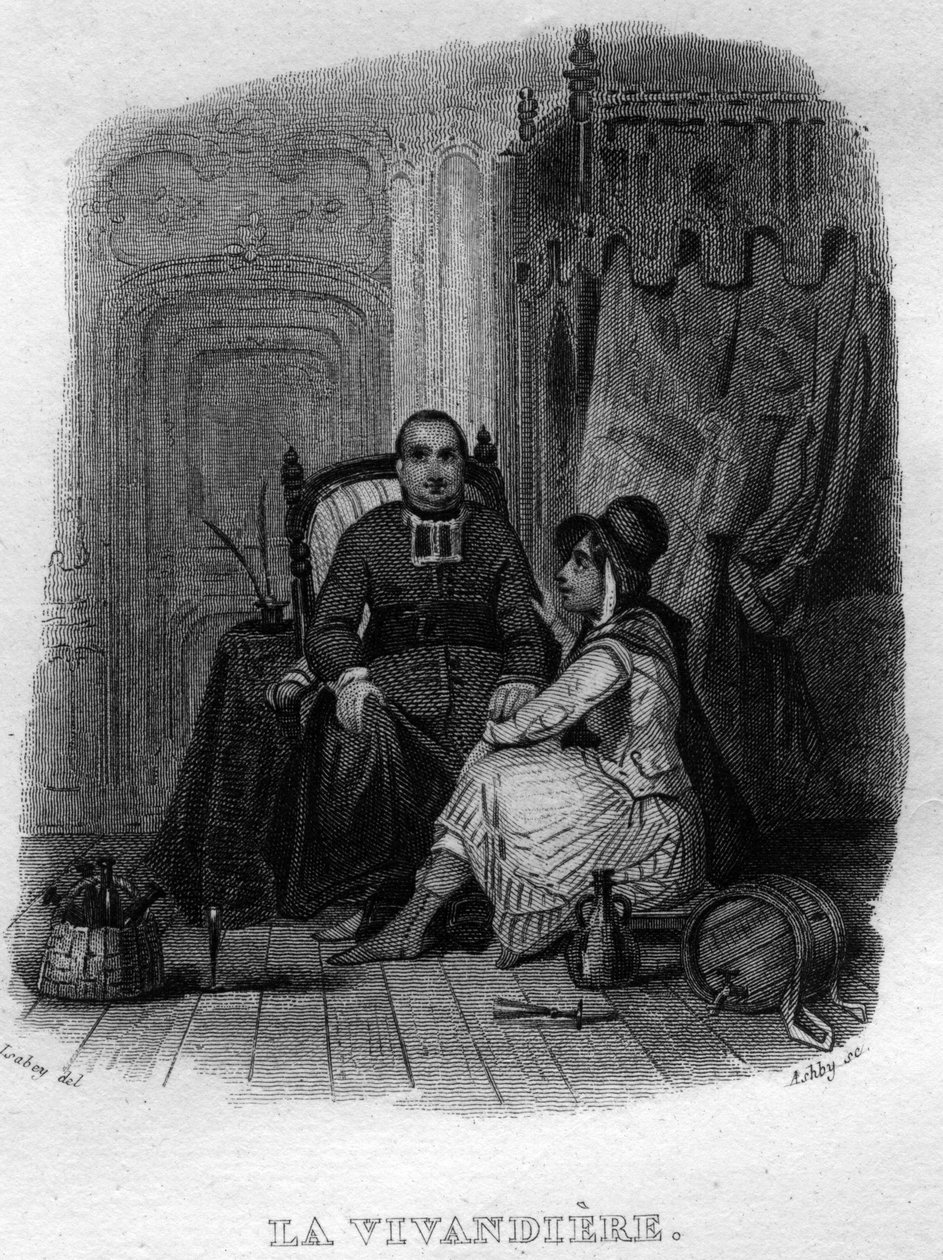 La vivandiere Chanson de Beranger في "" Oeuvres Completees "(1834) من تأليف Pierre Jean de Beranger (1780-1857) ، شاعر وكاتب أغاني فرنسي. بواسطة المدرسة الفرنسية