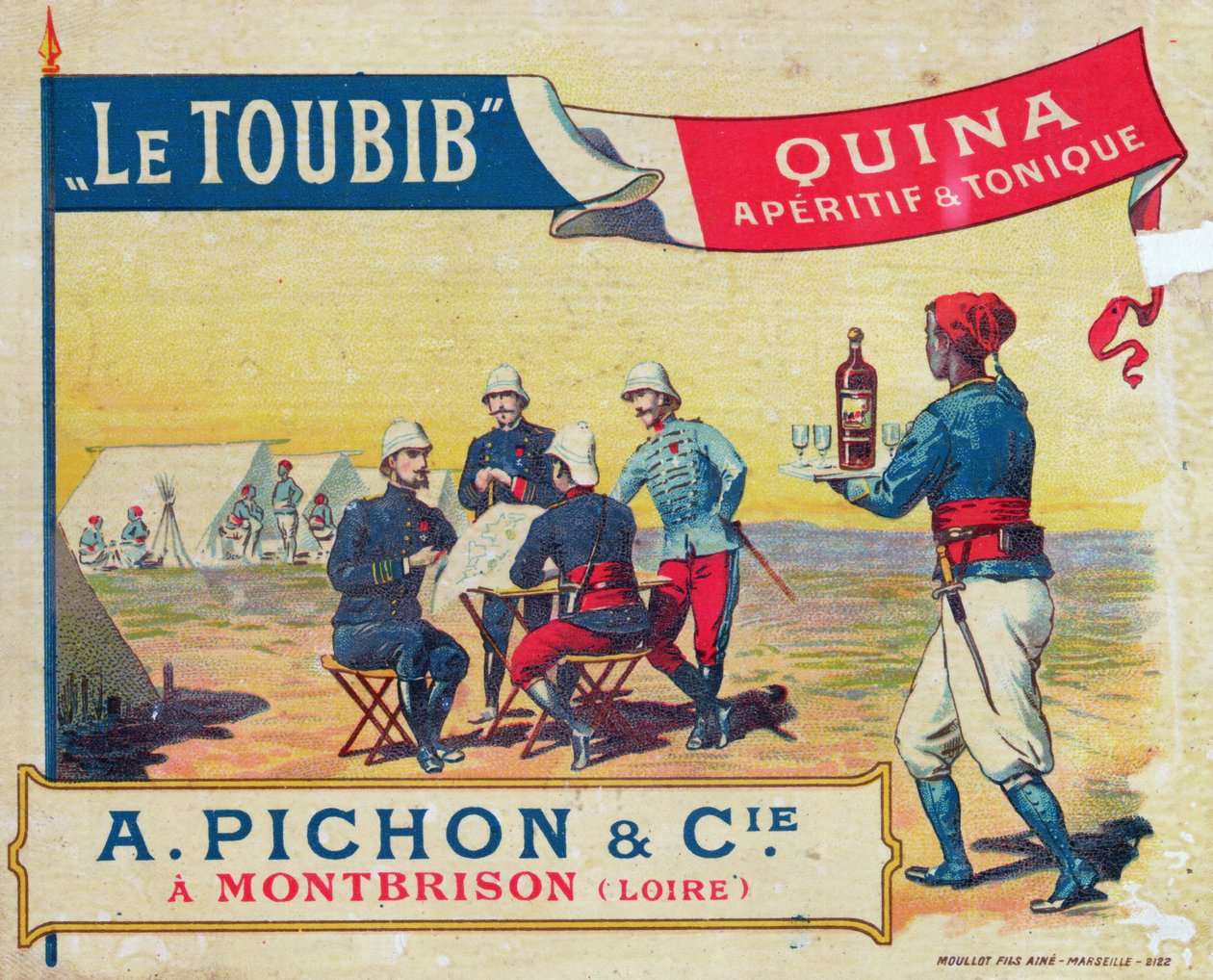 ملصق Le Toubib Aperitif و Tonic Wine ، أواخر القرن التاسع عشر بواسطة المدرسة الفرنسية