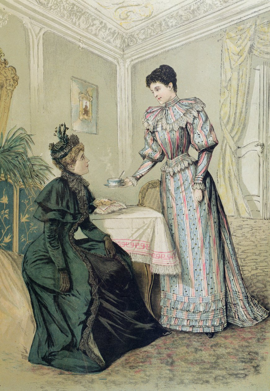 السيدات يشربون الشاي. ج 1890 بواسطة المدرسة الفرنسية