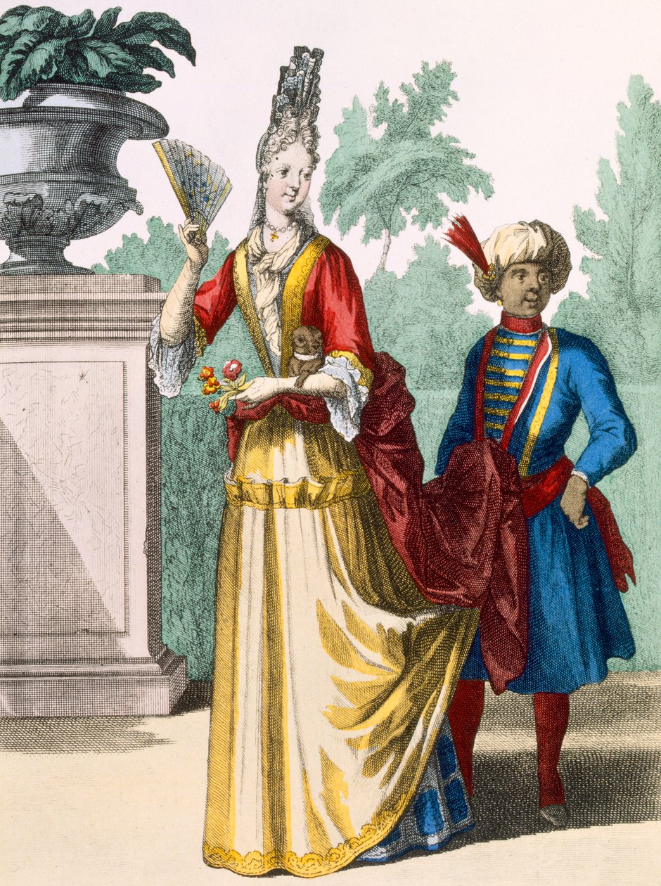 سيدة في فستان صيفي ، c.1690-1700 بواسطة المدرسة الفرنسية