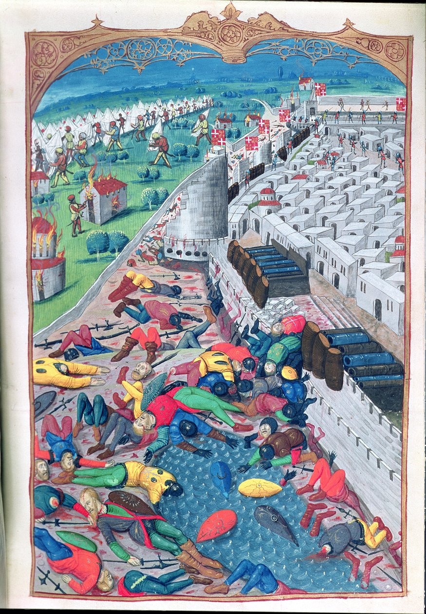Lat 6067 بعد استسلام مشرف ، من تاريخ حصار رودس بقلم غيوم كاورسين ، 1483 بواسطة المدرسة الفرنسية