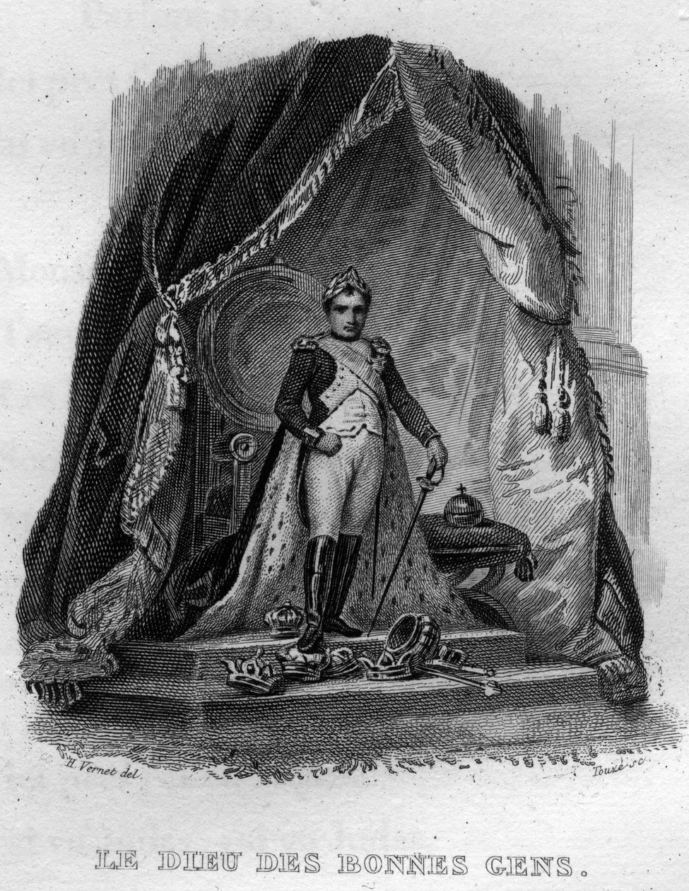 إله الناس الطيبين أغنية برينجر في "Oeuvres Complete" (1834) للشاعر وكاتب الأغاني الفرنسي Pierre Jean de Beranger (1780-1857). بواسطة المدرسة الفرنسية