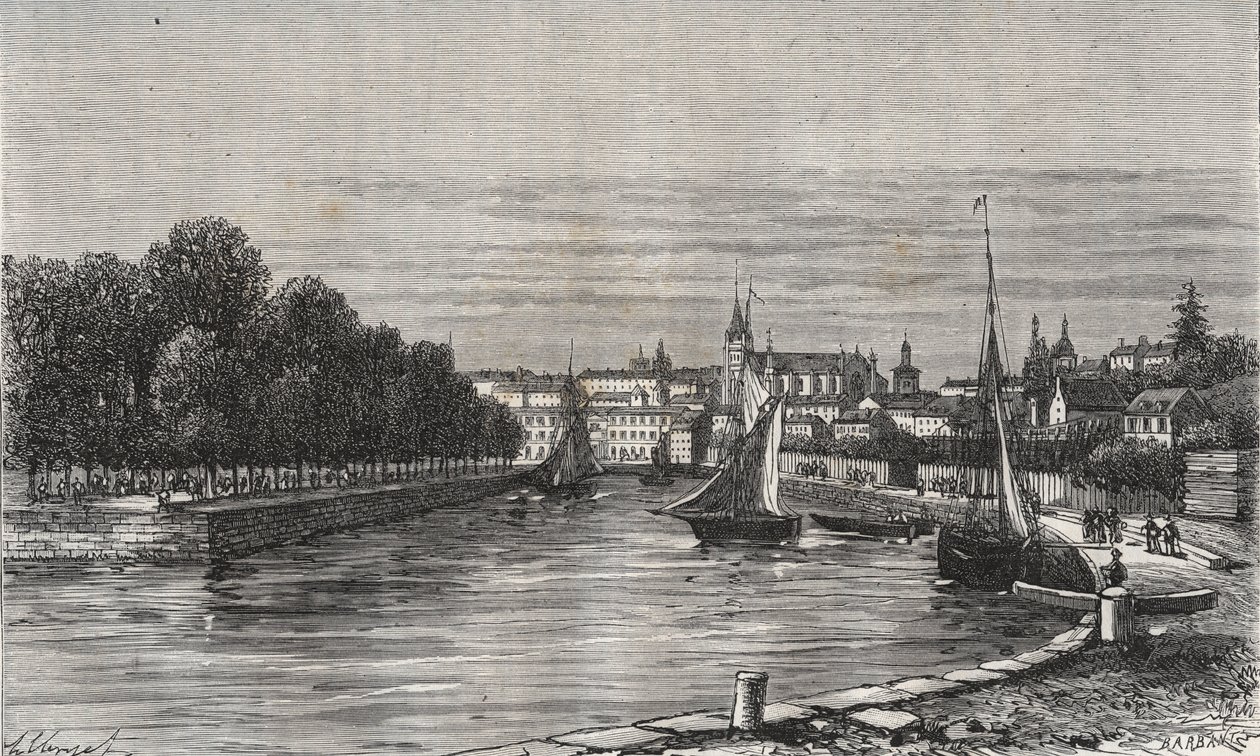 ميناء فان (موربيهان ، فرنسا) // ميناء فان (موربيهان ، فرنسا) - نقش في "La France illustrie: geographie، history، management statistique" بقلم V.-A. الشعير براون. 1884 بواسطة المدرسة الفرنسية