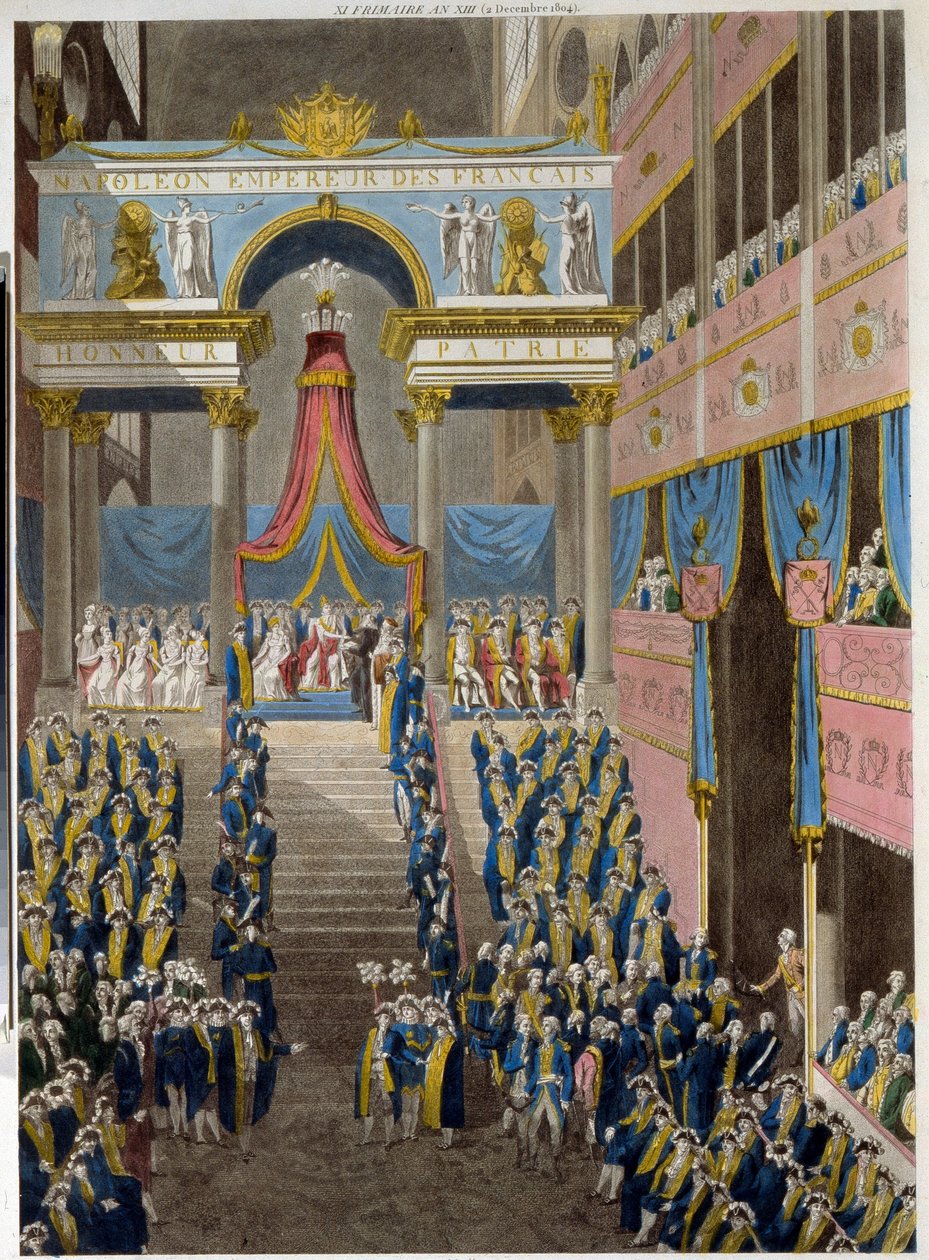 تتويج نابليون (1769-1821) ، 2 ديسمبر 1804. (تتويج نابليون في 2 ديسمبر بواسطة المدرسة الفرنسية