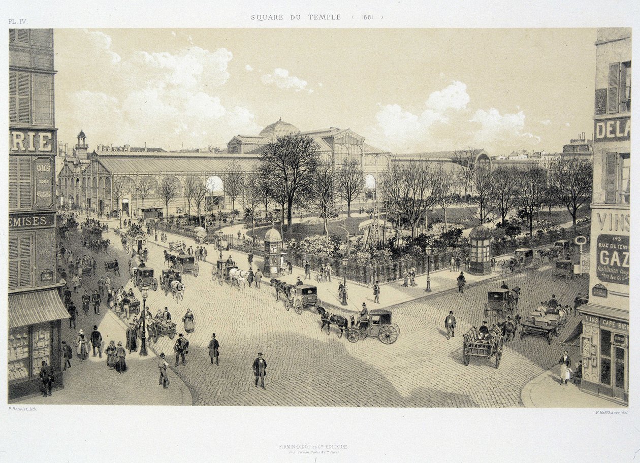 Le Square du Temple عام 1881 - في "باريس عبر العصور: le Temple et la rue Royale" ، أواخر القرن التاسع عشر بواسطة المدرسة الفرنسية