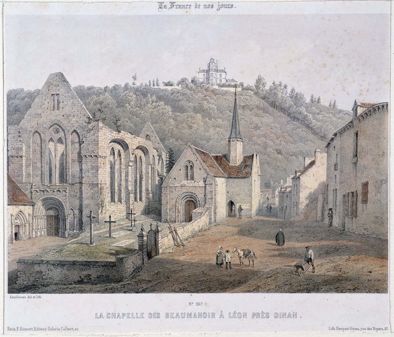 Lehon Abbey and Beaumanoir Chapel near Dinan بواسطة المدرسة الفرنسية