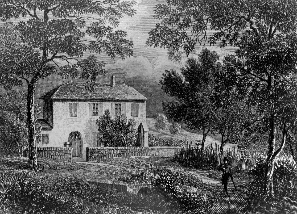 بيت شارميت أوف مدام دي وارينز (1699-1762) بالقرب من شامبيري ، حيث أقام روسو (1712-78) بواسطة المدرسة الفرنسية