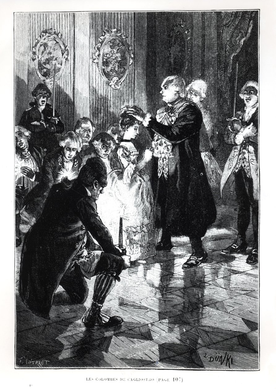 Les Colombes de Cagliostro ، توضيح من Les Merveilles de la Science بقلم لويس فيغير 1819-1894) نشر في باريس ، 1893 بواسطة المدرسة الفرنسية