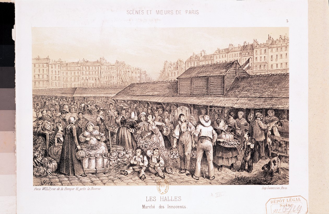 Les Halles ، 1855 بواسطة المدرسة الفرنسية