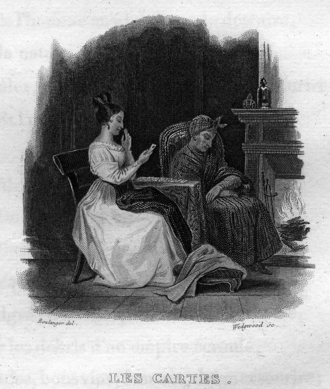 بطاقات Chanson de Beranger في "" Oeuvres Completees "(1834) للشاعر وكاتب الأغاني الفرنسي Pierre Jean de Beranger (1780-1857). بواسطة المدرسة الفرنسية