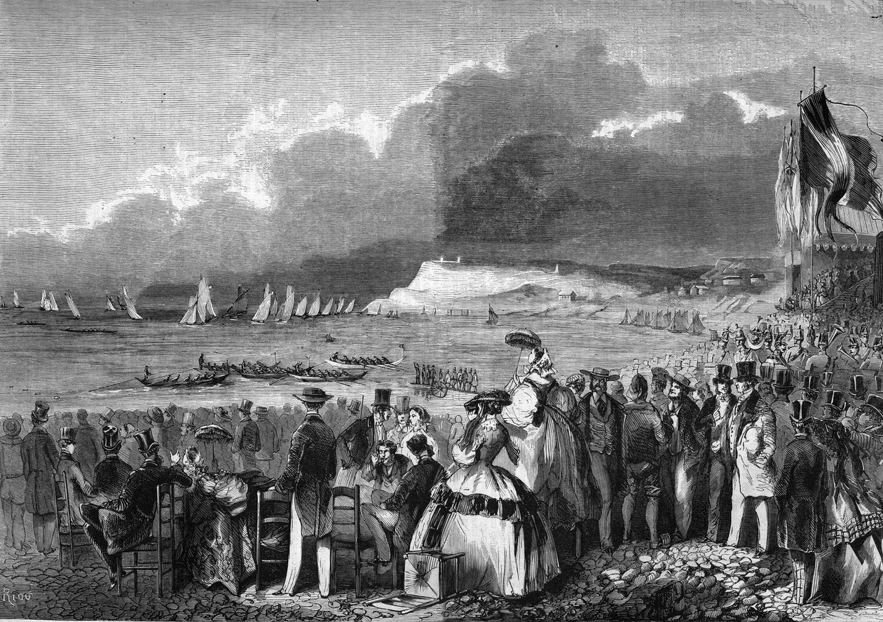 سباقات القوارب في لوهافر عام 1857. بواسطة المدرسة الفرنسية