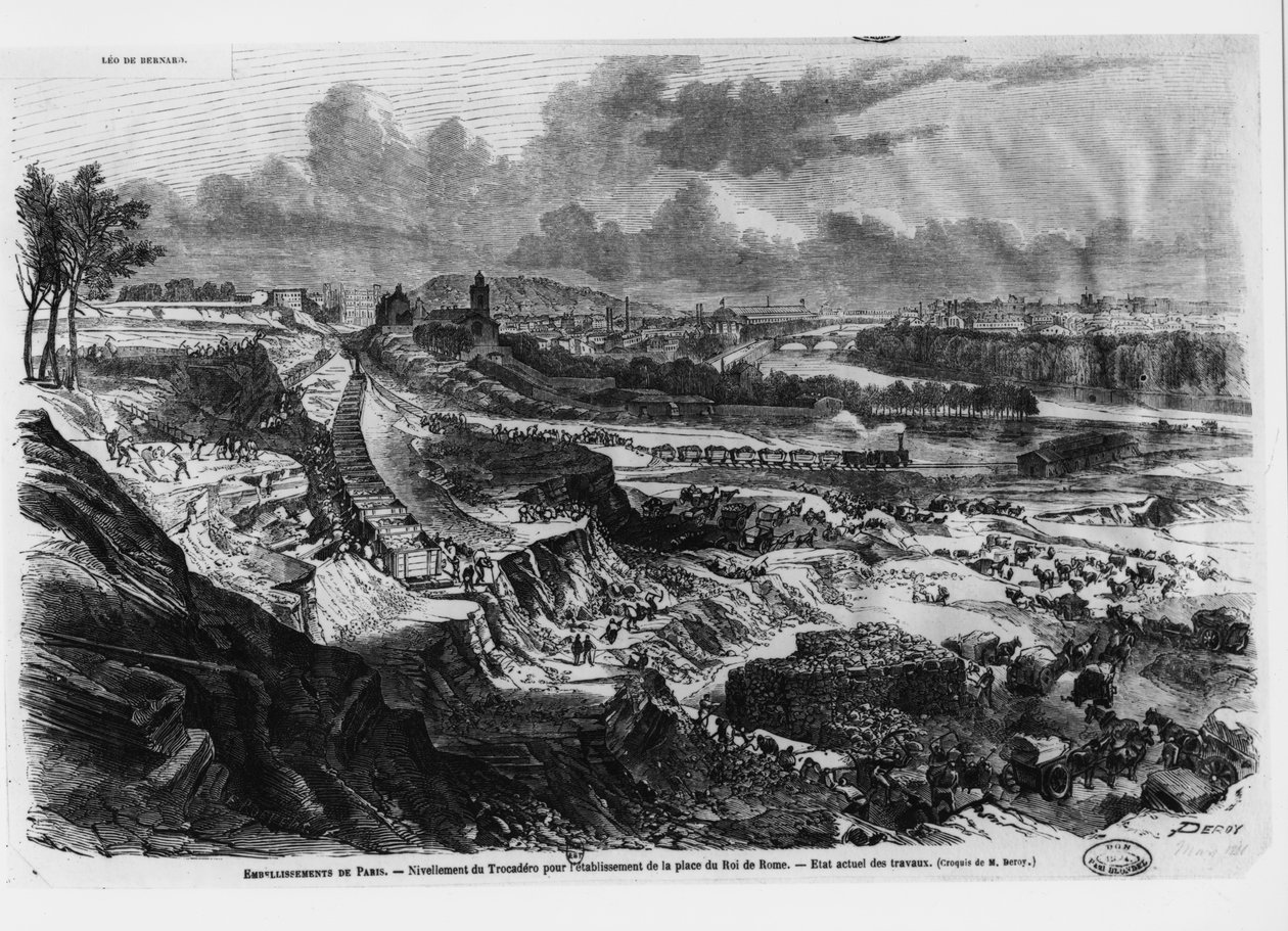 تسوية تل تشايلو لبناء مكان روي دي روما في 1812-13 بواسطة المدرسة الفرنسية