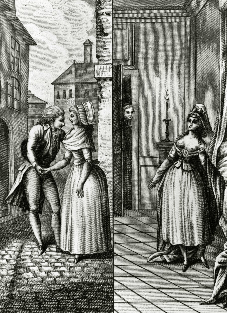 Libertinage - في "تاريخ امرأة الجمهورية الفرنسية يومًا بعد يوم" ، رستيف دي لا بريتون (1734-1806) ، جنيف 1791-1794. بواسطة المدرسة الفرنسية