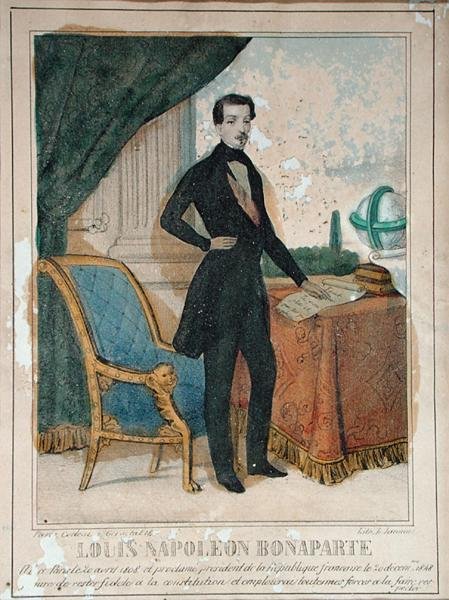 لويس نابليون بونابرت (1808-1873) نقش بواسطة جنين ، حوالي 1849 (ليثو) بواسطة المدرسة الفرنسية