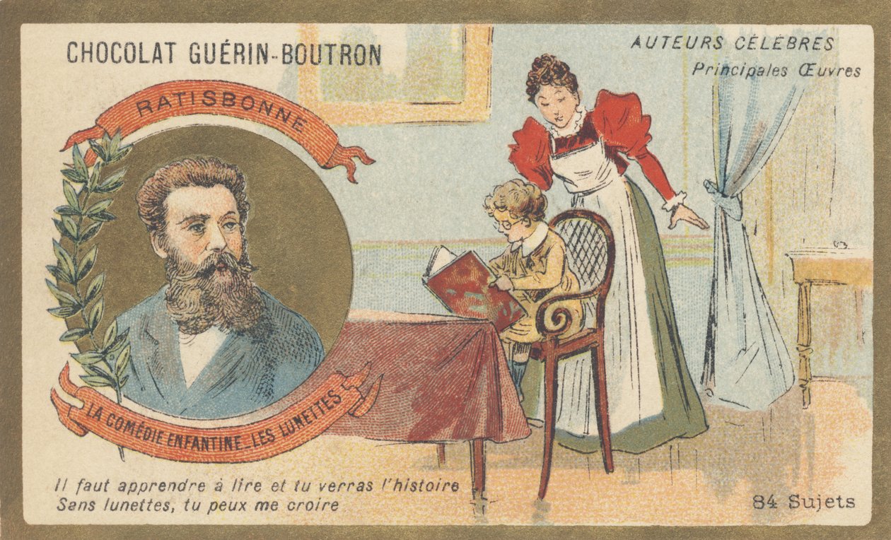 Louis Gustave Fortune Regensbonne (1827-1900) ، رجل أدب فرنسي ، مؤلف كتاب "La comedie enfantine - Les glasses" (1861) بواسطة المدرسة الفرنسية