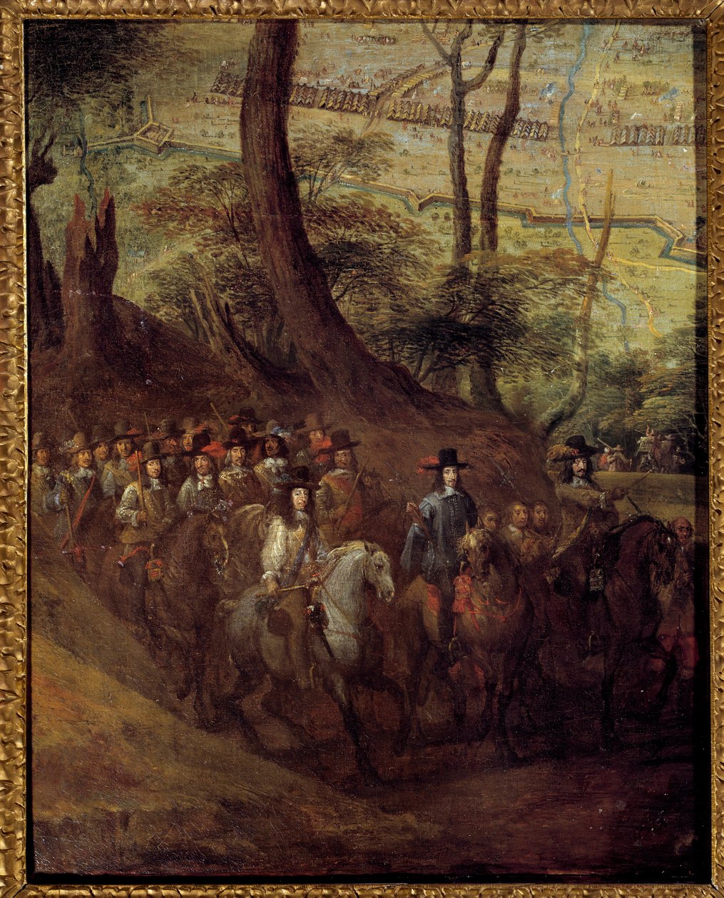 لويس الثاني من بوربون ، أمير كوندي (بوربون كوندي) (غراند كوندي) (1621-1686) أو دوق إنغين ، محاصرًا لمدينة لوحة للمدرسة الفرنسية في القرن السابع عشر. أحد 0.73x0.58 م بواسطة المدرسة الفرنسية