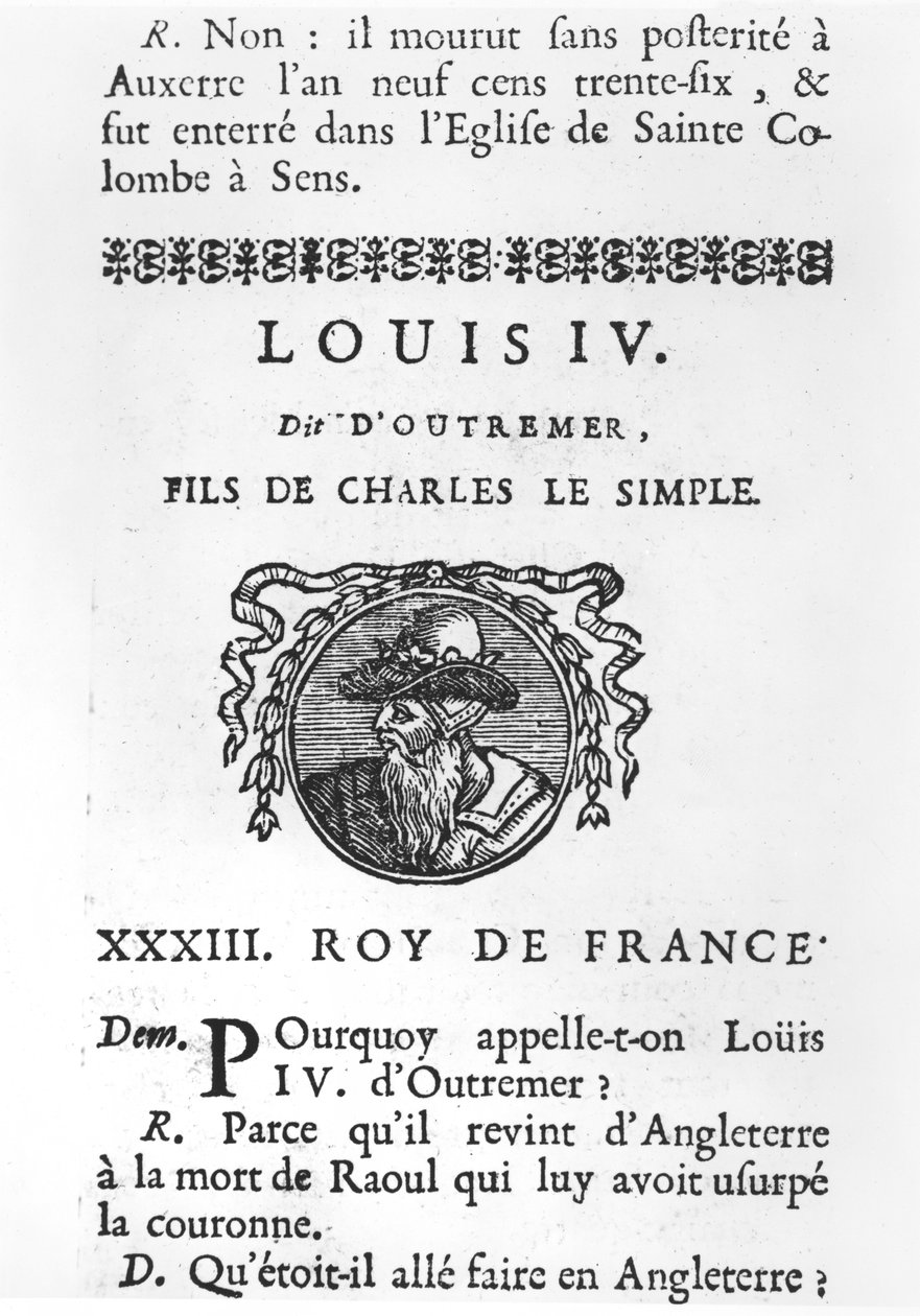 Louis IV d'Outremer (نقش) بواسطة المدرسة الفرنسية