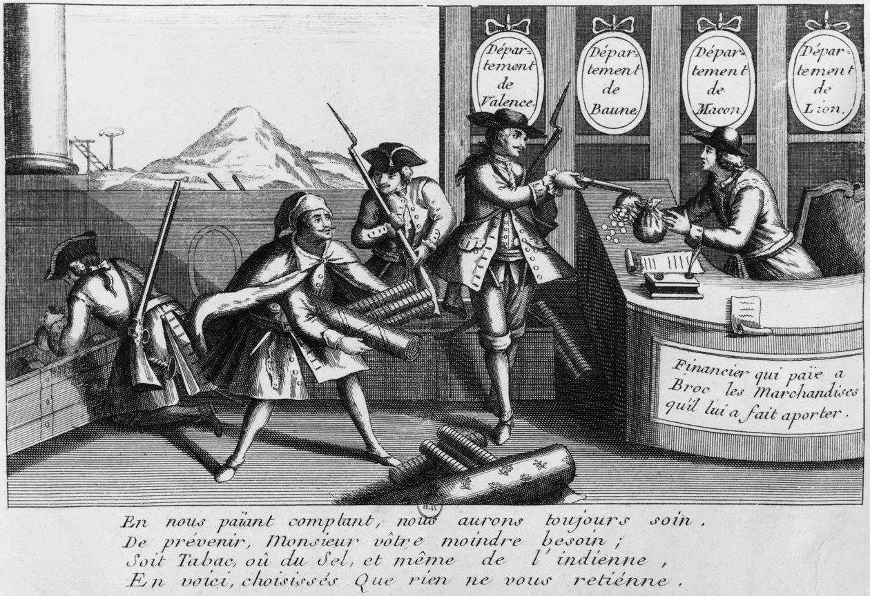 لويس ماندرين (1724-55) مهاجمة بواسطة المدرسة الفرنسية