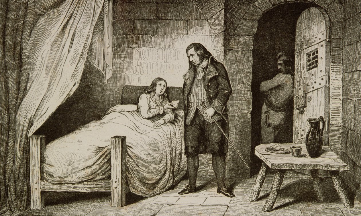 لويس السابع عشر (1785-1795) مريض وسجن ، من "تاريخ فرنسا" بقلم كولارت ، نُشر عام 1840 بواسطة المدرسة الفرنسية