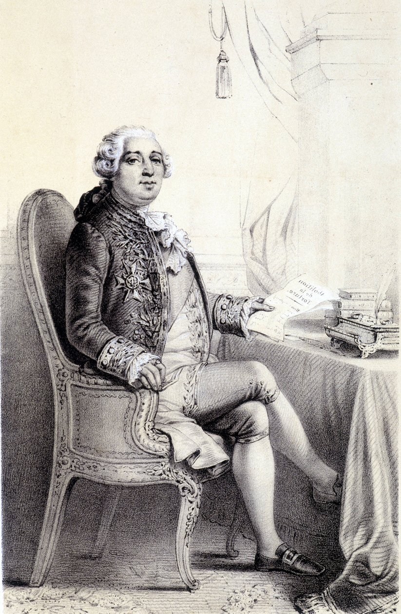 Louis XVI in “” Galerie historique de la Revolution francaise”” by Albert Maurin بواسطة المدرسة الفرنسية