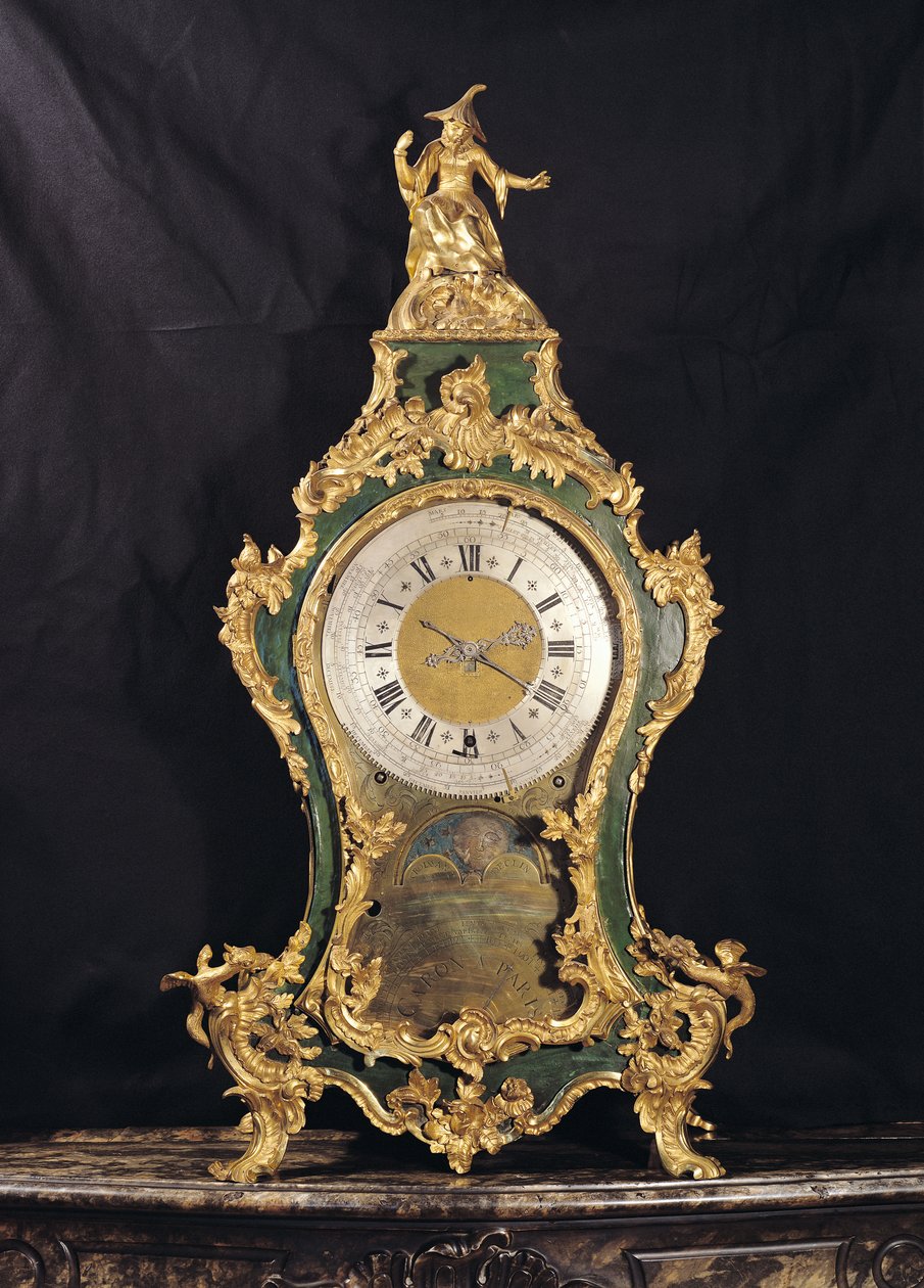 ساعة Louis XV Style يعلوها رجل صيني (ormolu) بواسطة المدرسة الفرنسية