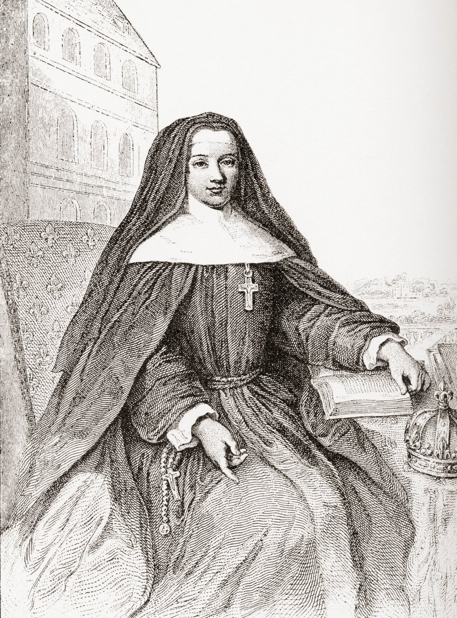 Louise Adéla d&39;de d&39;Orléans، 1698 1743. Abbess of Chelles. من Les Heures Libres تم نشره عام 1908. بواسطة المدرسة الفرنسية