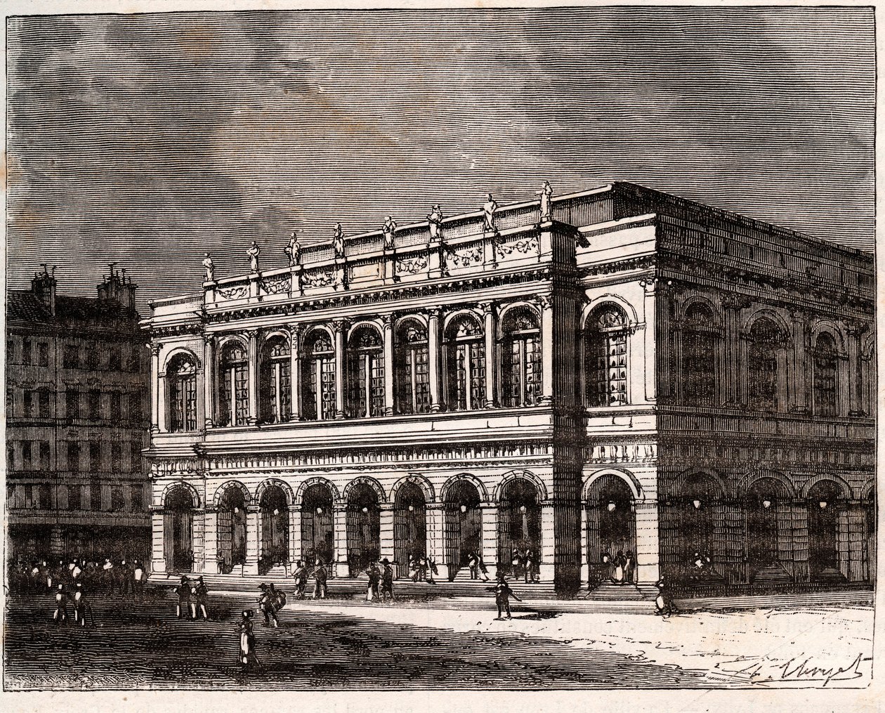 ليون: Le Grand Theatre - نقش في "La France illustree: الجغرافيا والتاريخ والإدارة الإحصائية" بواسطة VA Malt-Brown. 1884 بواسطة المدرسة الفرنسية