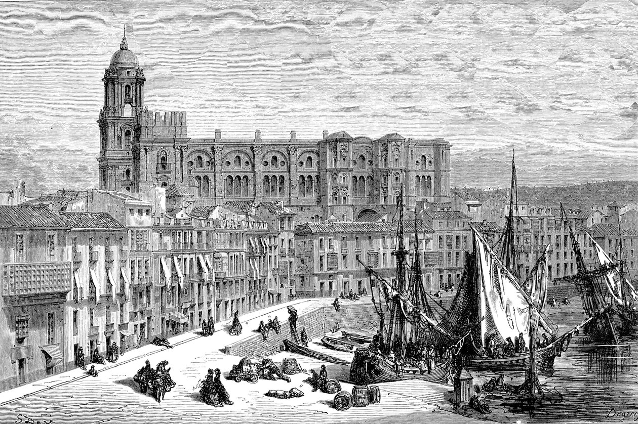 ملقة، إسبانيا عام 1865 - رسم بواسطة غوستاف دوري 1865 بواسطة المدرسة الفرنسية