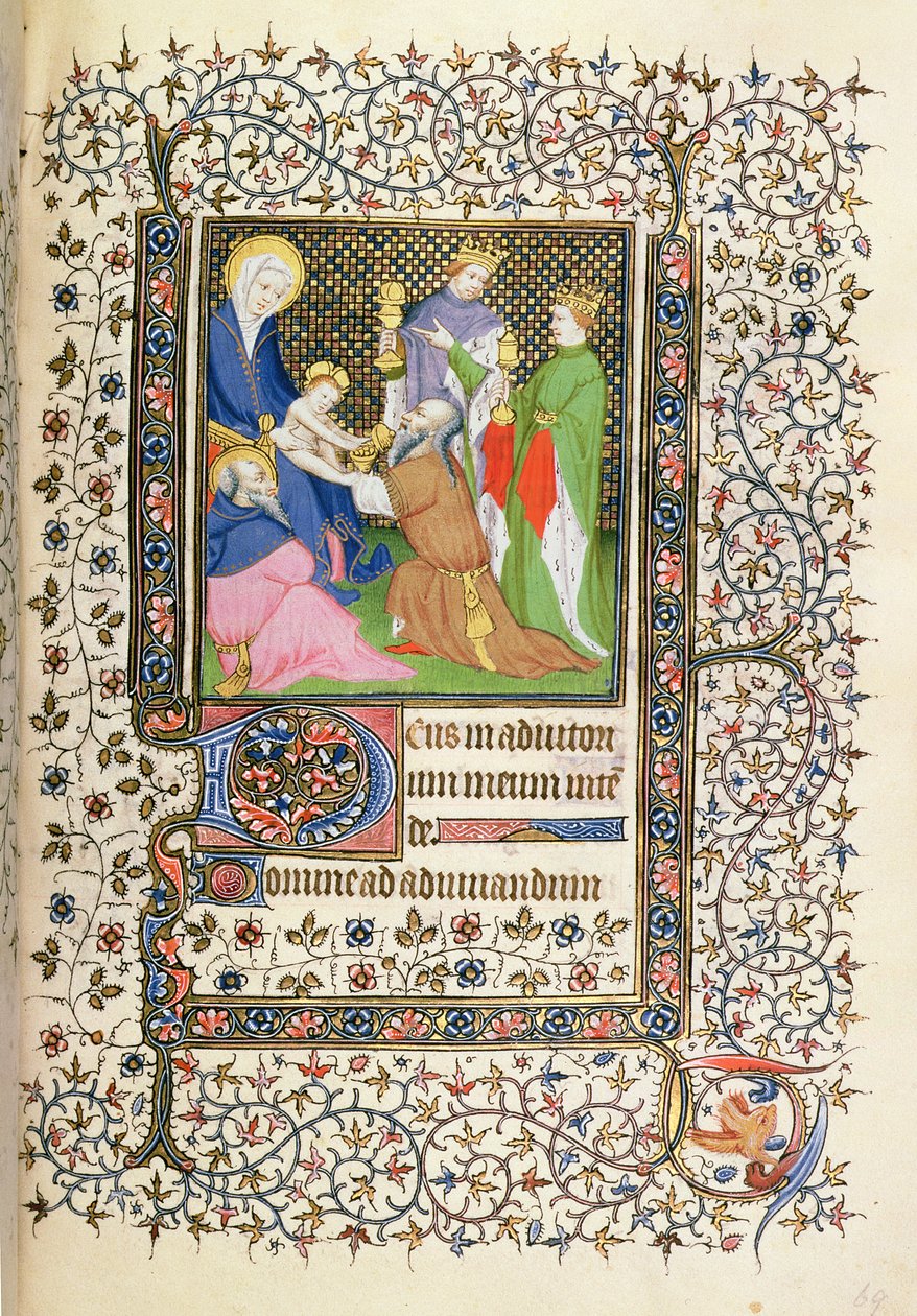 MS.McClean.80.f69r العشق من المجوس ، الفرنسية Horae بواسطة المدرسة الفرنسية
