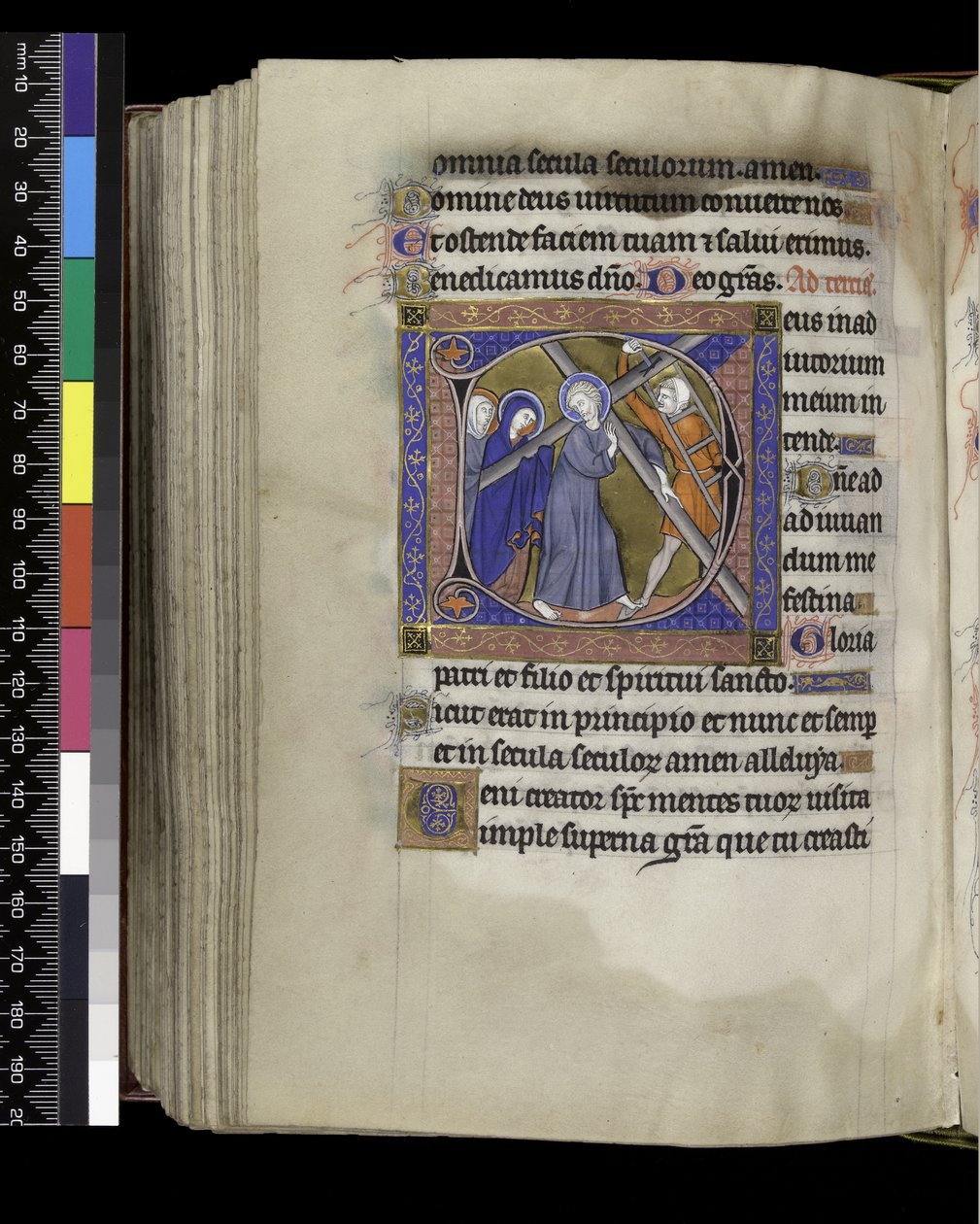 MS 300 f.212v، Terce، from the Psalter and Hours of Isabella of France، Paris، c.1265-70 (قلم وحبر وتمبرا على ورق) بواسطة المدرسة الفرنسية