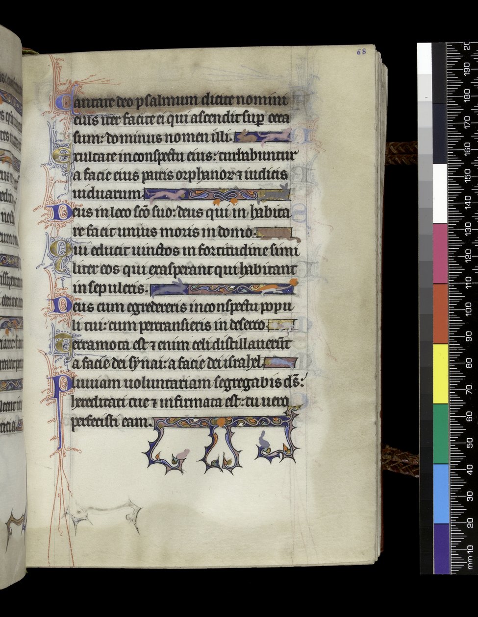 MS 300 f.68r ، صحيفة من سفر المزامير وساعات إيزابيلا الفرنسية ، باريس ، حوالي 1265-70 بواسطة المدرسة الفرنسية