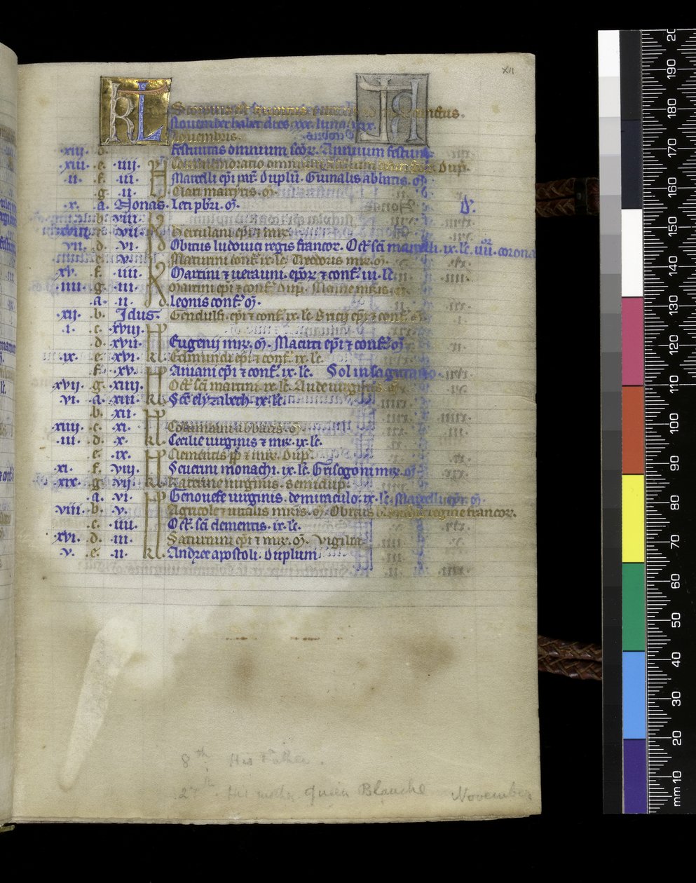 MS 300 f.XIIr ، من سفر المزامير وساعات إيزابيلا الفرنسية ، باريس ، حوالي 1265-70 (قلم حبر وحبر وتمبرا على ورق) بواسطة المدرسة الفرنسية