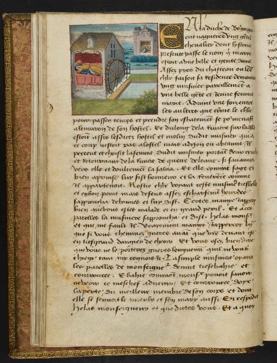 ^ MS Hunter 252 008v Page من Hundred News News ، c.1461-62 بواسطة المدرسة الفرنسية
