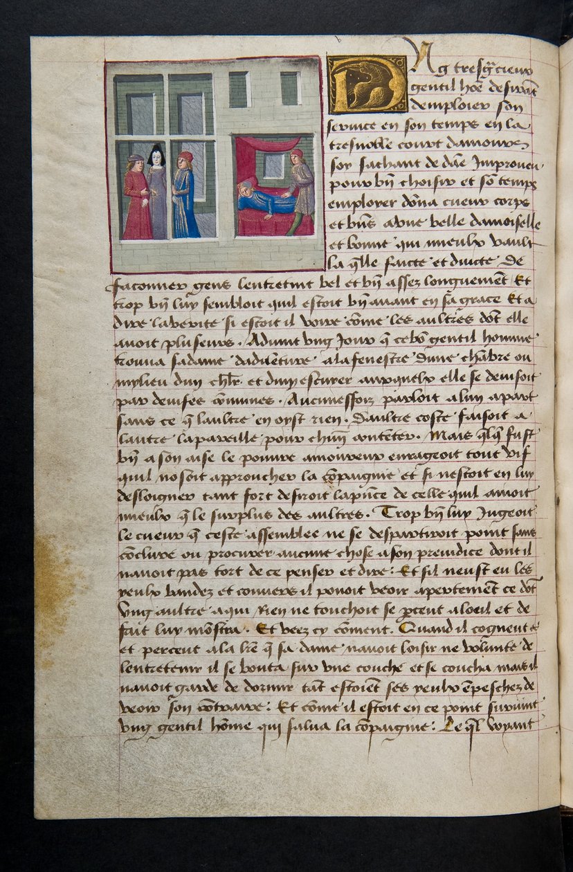 ^ MS Hunter 252 089v Page من Hundred News News ، c.1461-62 بواسطة المدرسة الفرنسية
