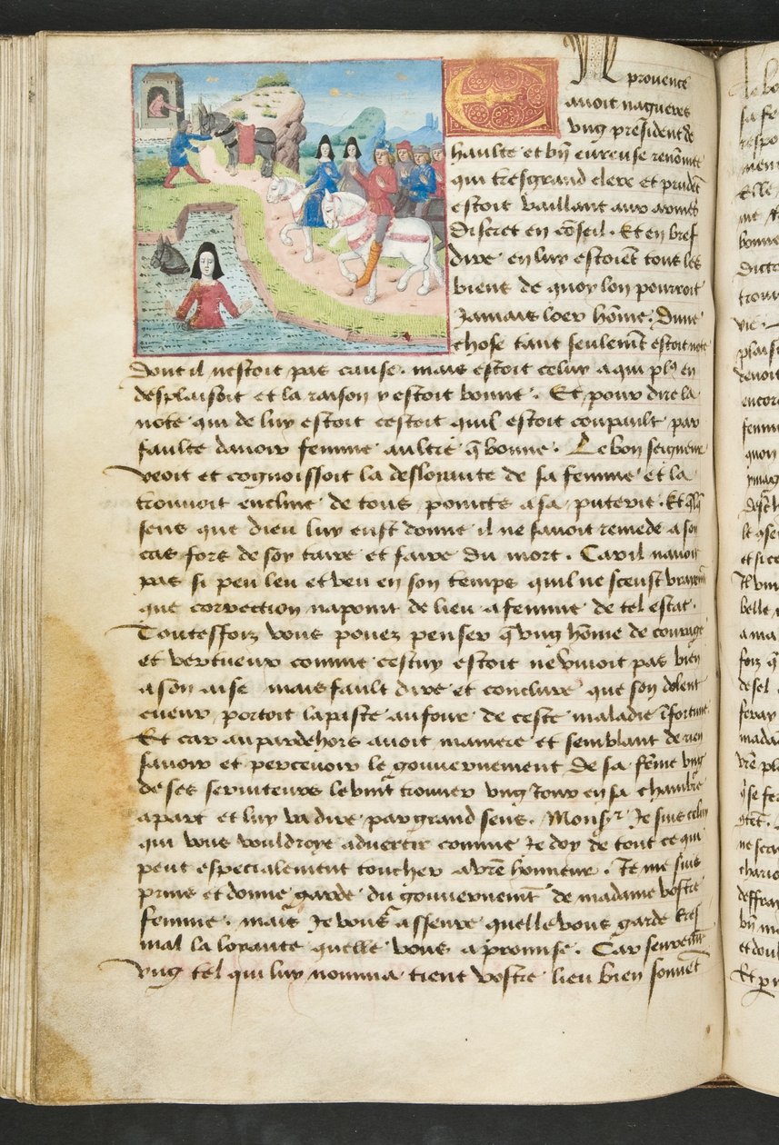 MS Hunter 252 110v صفحة من Hundred News News ، c.1461-62 بواسطة المدرسة الفرنسية