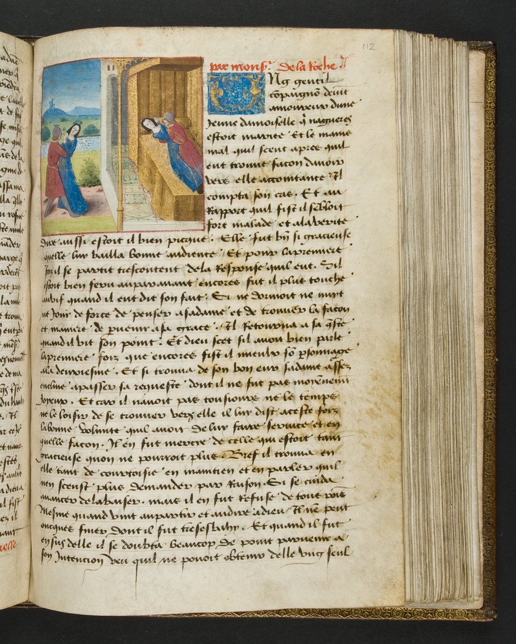 ^ MS Hunter 252 112r صفحة من Hundred News News ، c.1461-62 بواسطة المدرسة الفرنسية