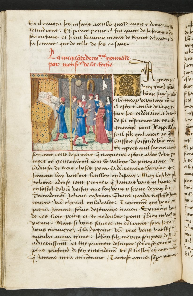 ^ MS Hunter 252117v Page من Hundred News News ، c.1461-62 بواسطة المدرسة الفرنسية