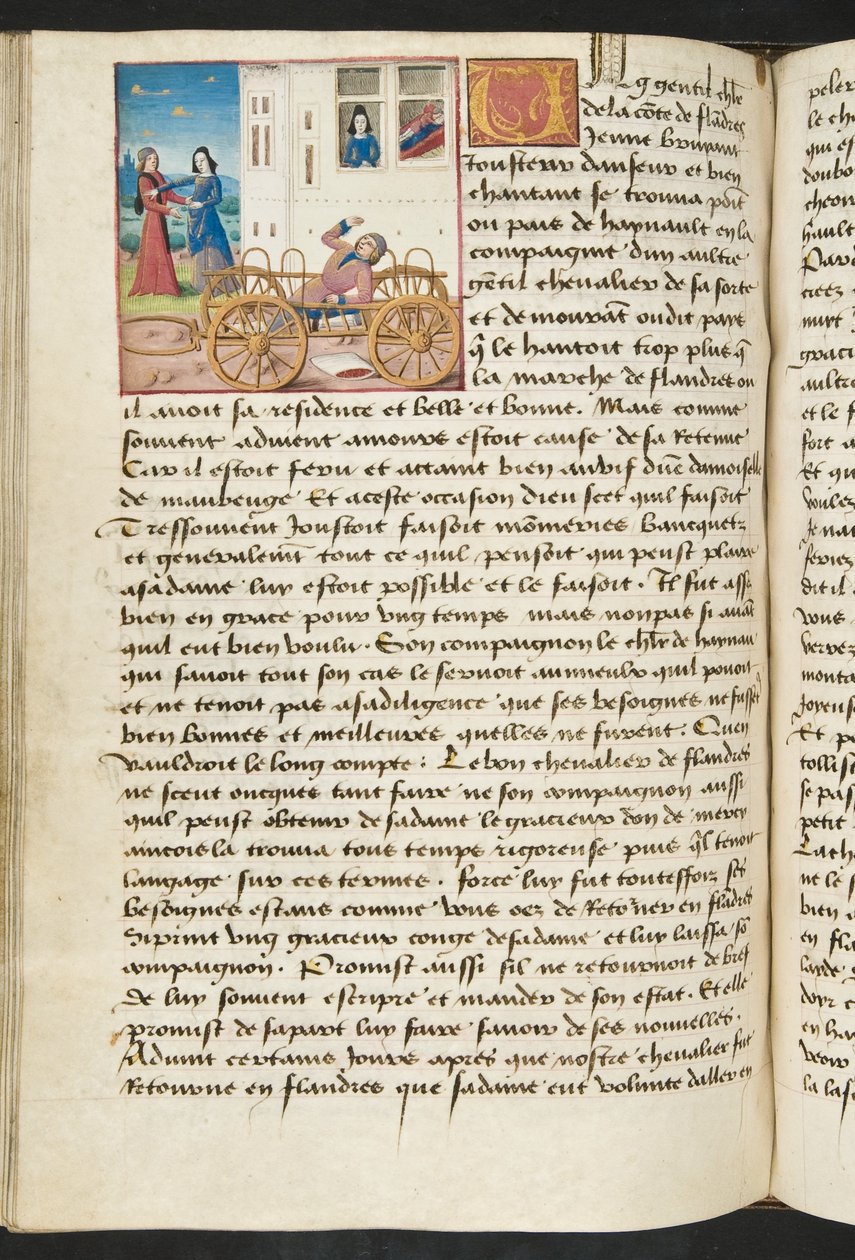MS Hunter 252122v صفحة من Hundred News News ، c.1461-62 بواسطة المدرسة الفرنسية